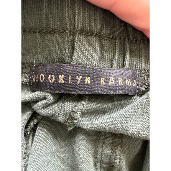 Brooklyn Karma Camo Print Pull On Drawstring Denim Stretch Shorts Green Sz L - Picture 3 of 6